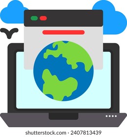 Online presence Flat Vector Icon Design