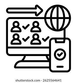 Elemento De Ícone De Presença Online Para Design