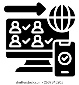 Online Presence Icon Element For Design
