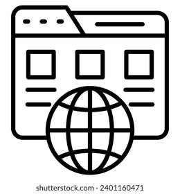 Online Presence Icon line vector illustration