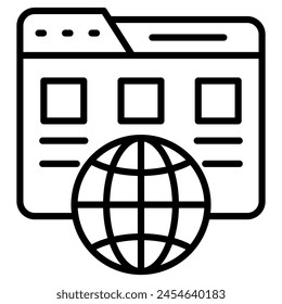 Online-Präsenz-Symbol Zeile Vektorillustration