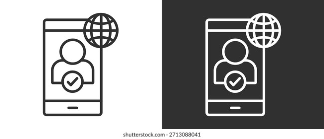Conjunto De Ícones De Presença Online Coleção De Vetores Isolados Em Preto E Branco