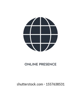online presence icon. simple element illustration. isolated trendy filled online presence icon on white background. can be used for web, mobile, ui.