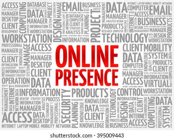 Online Presence word cloud concept