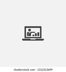 online presentation base icon. Simple sign illustration. online presentation symbol design. Can be used for web, print and mobile