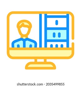 online presentation color icon vector. online presentation sign. isolated symbol illustration
