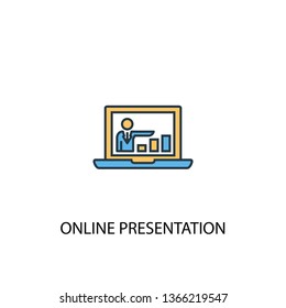 online presentation concept 2 colored icon. Simple blue element illustration. online presentation concept symbol design. Can be used for web and mobile UI/UX