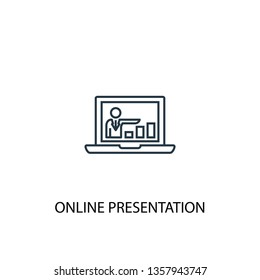 online presentation concept line icon. Simple element illustration. online presentation concept outline symbol design. Can be used for web and mobile UI/UX