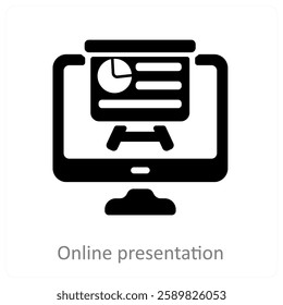 Online Presentation and conference icon concept