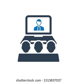 Online presentation icon. vector graphics