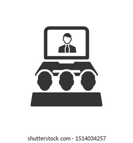 Online presentation icon. vector graphics