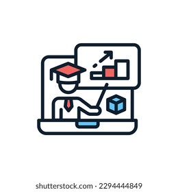Icono de presentación en línea en vector. Ilustración
