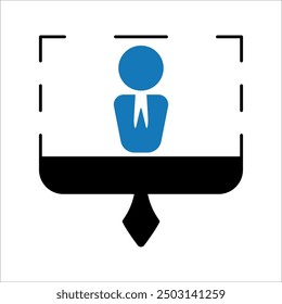 Online presentation laptop icon. vector design 