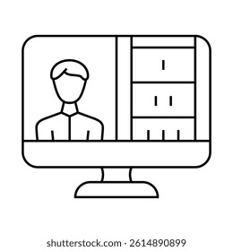 online presentation line icon vector. online presentation sign. isolated contour symbol black illustration