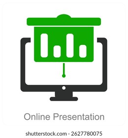 Online Presentation vector icon concept design