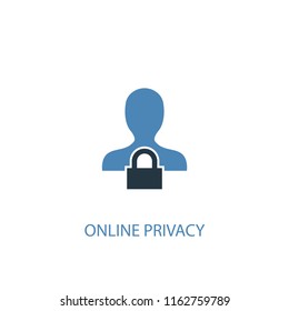 online privacy concept 2 colored icon. Simple blue element illustration. online privacy concept symbol design from Internet Security set. Can be used for web and mobile UI/UX