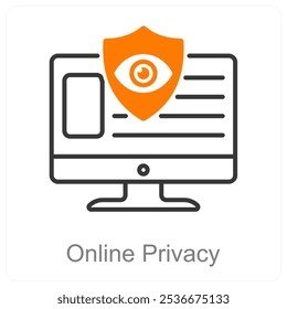 Privacidade Online e conceito de ícone GDPR