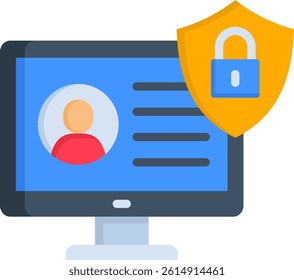 Online Privacy Icon Flat Vector Illustration