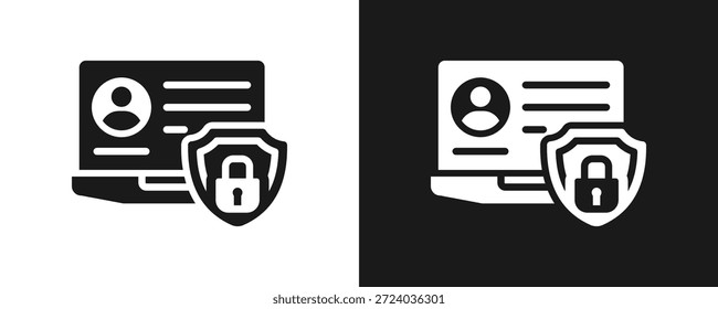 Conjunto De Iconos De Privacidad En Línea Glifo En Fondo Blanco Y Negro