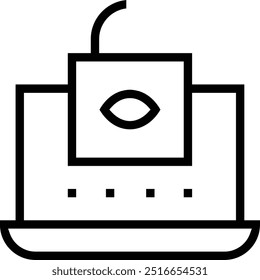 Icono de privacidad en línea. Diseño de estilo lineal delgado aislado sobre fondo blanco