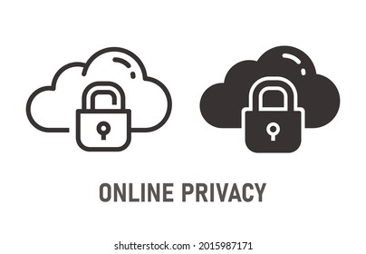 Online privacy icon. Vector illustration isolated on white.