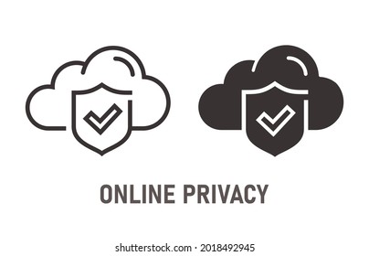 Online privacy icon. Vector illustration isolated on white.