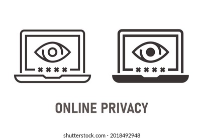 Online-Datenschutzsymbol. Vektorgrafik einzeln auf Weiß.