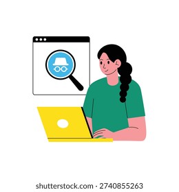 Online Privacy Mode vector illustrations EPS file