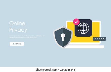 Concepto de ilustración de vector de privacidad en línea