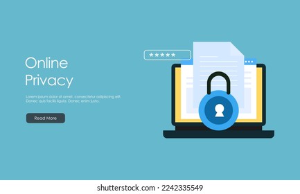 Concepto de ilustración de vector de privacidad en línea