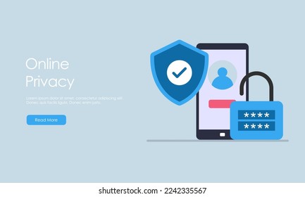 Online privacy vector illustration concept