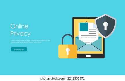 Concepto de ilustración de vector de privacidad en línea