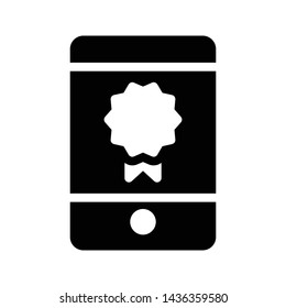 online prize glyph flat vector icon