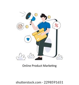 Online Product Marketing Flat Style Design Vector illustration. Stock illustration