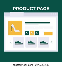 Online Product Page with Buttons and Shoes