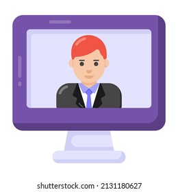 An online professor in flat design 

