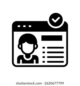 Online-Profil-Symbol Glyphe Vektorgrafik