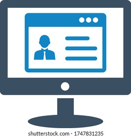 online profile id icon (vector illustration)