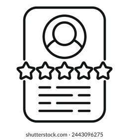 Online profile rating icon outline vector. Button rank grin. Excellent degree scale