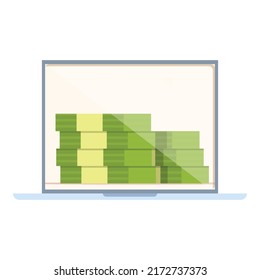 Online profit icon cartoon vector. Blog money. Lead check