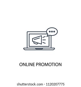 online promotion concept line icon. Simple element illustration. online promotion concept outline symbol design from online business set. Can be used for web and mobile UI/UX