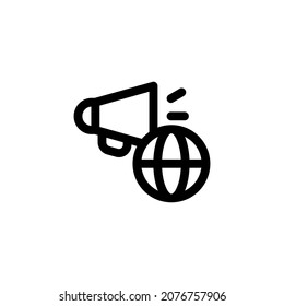 Icono de promoción en línea diseño ilustración vectorial con anuncios de símbolos, publicidad, megáfono, globo para el negocio de la publicidad
