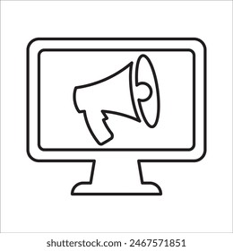 Online Promotion Icon Line Vector graphics