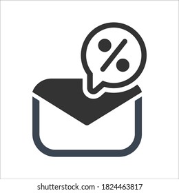 Icono de promoción en línea, gráficos vectoriales