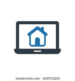 Online Property Listing Icon In Blue Gray Color. Fully Editable Vector Illustration Symbol.