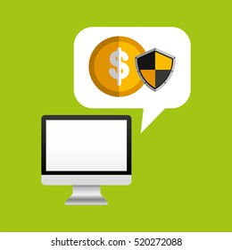 online protection digital coin vector illustration eps 10