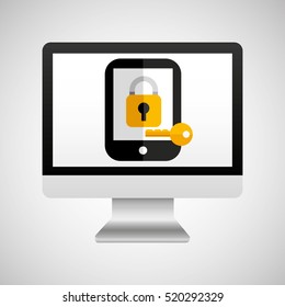 online protection digital key save vector illustration eps 10