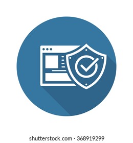 Online Protection Icon. Flat Design. Business Concept Isolated Illustration.