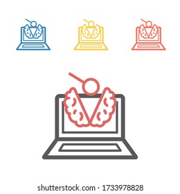 Ilustración vectorial de ayuda psicológica en línea. Concepto de psicoterapia
