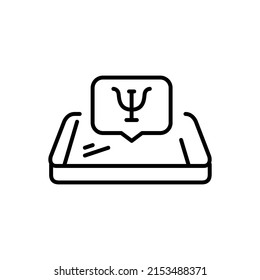 Online psychotherapy service smartphone app. Pixel perfect, editable stroke line art icon